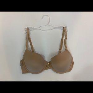 NEW Natori Nude Lace Trim Underwire Pushup Bra 34B
